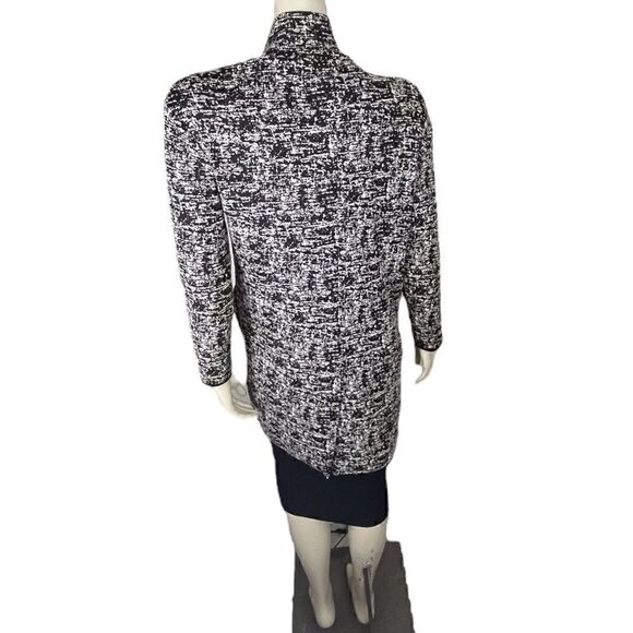 NWOT Philosophy Black/Cream Long Open Front Jacket with Notched Collar Size S - Picture 2 of 9